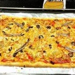 Seafood pizza with White Tuna neck and Anchovies from the Bay of Biscay