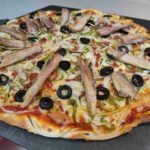 Canned sardine pizza